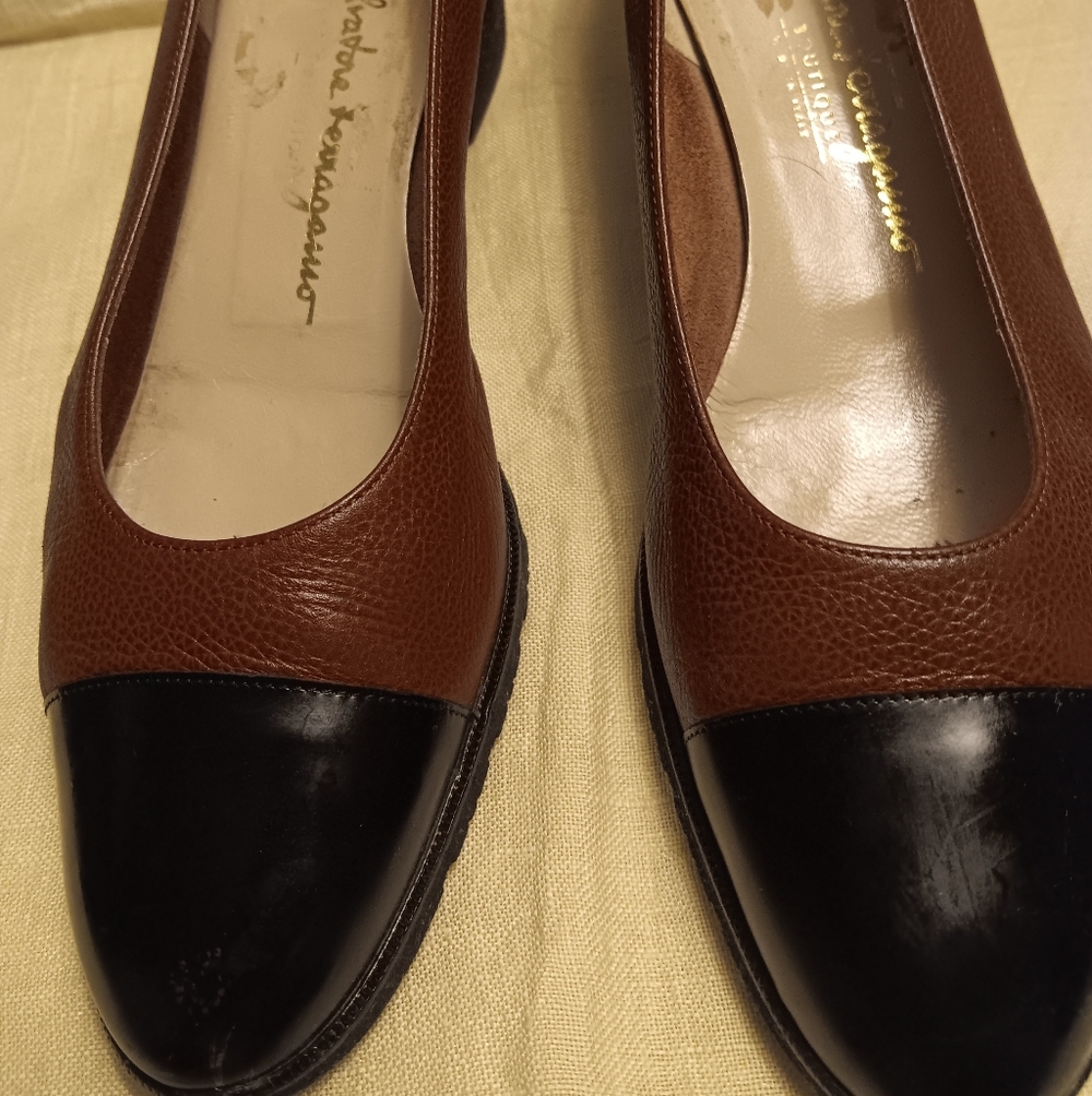 Salvadore Ferragamo Two Tone Loafers Size 8 1/4
